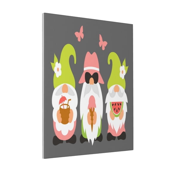 Rateoe Summer Gnome 1 Pattern Decorative Picture – Unique Modern Wall Art, Ready-to-Hang Canvas Print for Home (Vertical)