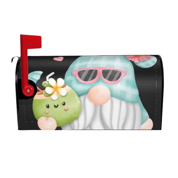 Rateoe Summer Gnome,Cute Gnome Printed Mailbox Covers - Easy to Install Fall, Winter, Spring, Summer Mailbox Cover - Weather and UV-Resistant Mailbox Decor - Mailbox Magnetic Covers-21x18 in