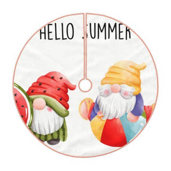 Rateoe Summer Gnome Pattern Christmas Tree Skirt with Ties, Christmas Tree Decorations, Farmhouse Christmas Decor Xmas Holiday Decorations-36"