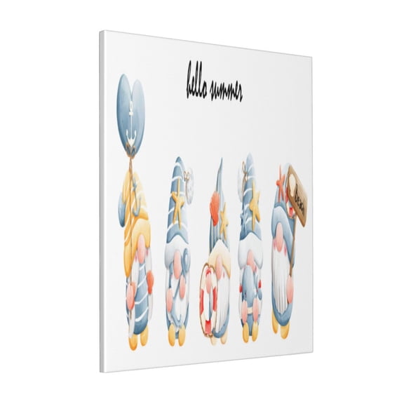Rateoe Summer Gnome Pattern Decorative Picture – Unique Modern Wall Art, Ready-to-Hang Canvas Print for Home (Vertical)