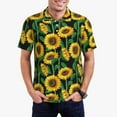 thumbnail image 1 of Rateoe Sunflower 1 Pattern Men's Short Sleeve Polo Shirts, Golf Polo Shirts Short Sleeve Performance Moisture Wicking Dry-3X-Large, 1 of 6