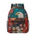 thumbnail image 1 of Rateoe Sunflower Bald Eagle Pattern Durable Student Backpack Laptop Bag- Ergonomic Design, Waterproof Twill Fabric - Ideal for School, Travel, and Outdoor Activities, 1 of 6