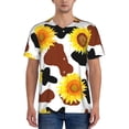 thumbnail image 1 of Rateoe Sunflower Cow Pattern Men’s Baseball Short Sleeve Polo Shirt, Midweight Men's Shirt Golf Shirt Polo Shirts Quick Dry Short-X-Large, 1 of 7