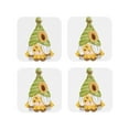 thumbnail image 1 of Rateoe Sunflower Gnomes Drawing Drink Coasters Set of 4 Leather Coasters Spill Protection for Table Desk,Durable and Non Slip Leather Coaster ,4 Inches Drink Mats-Square, 1 of 6