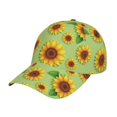 thumbnail image 1 of Rateoe Sunflower Leaves Pattern Baseball Cap Outdoor Cap Mountain Dad Hat - Unstructured Soft Cotton Cap-Adjustable UV Protection Cap, 1 of 6