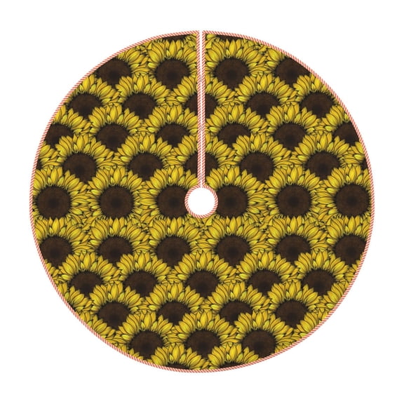 Rateoe Sunflowers 3 Pattern Christmas Tree Skirt with Ties , Christmas Tree Decorations, Farmhouse Christmas Decor Xmas Holiday Decorations-30"