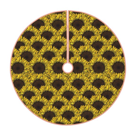 Rateoe Sunflowers 3 Pattern Christmas Tree Skirt with Ties , Christmas Tree Decorations, Farmhouse Christmas Decor Xmas Holiday Decorations-