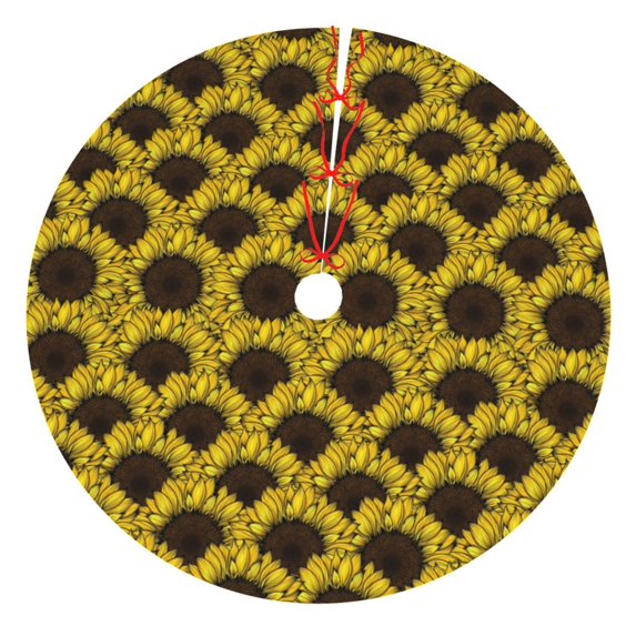 Rateoe Sunflowers 3 Print Christmas Tree Skirt 30" for Xmas Holiday New Year Party Circle Tree Mat Ornaments Decoration