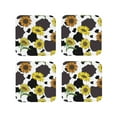 thumbnail image 1 of Rateoe Sunflowers Country Drawing Drink Coasters Set of 4 Leather Coasters Spill Protection for Table Desk,Durable and Non Slip Leather Coaster ,4 Inches Drink Mats-Square, 1 of 6