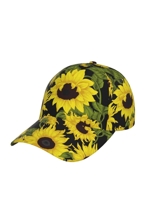 Sunflowers In Vintage Pattern Baseball Cap Outdoor Cap Mountain Dad Hat - Unstructured Soft Cotton Cap-Adjustable UV Protection Cap