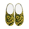 thumbnail image 1 of Rateoe Sunflowers In Vintage Print Women's Men's Cotton Knit Slippers Lightweight Memory Foam Indoor House Shoes with Anti-Skid Sole-37/38, 1 of 7