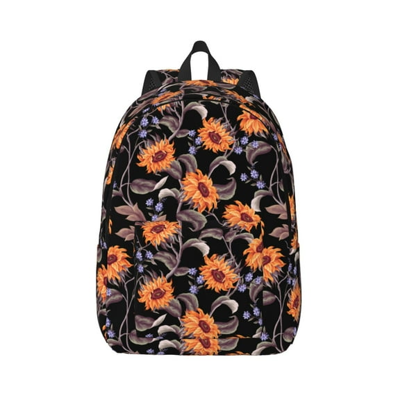 Rateoe Sunflowers Pattern Canvas College Laptop Backpack,Travel Daypack,Durable Rucksack Travel Notebook Bag School Backpack Book Bag for Men Women-Small