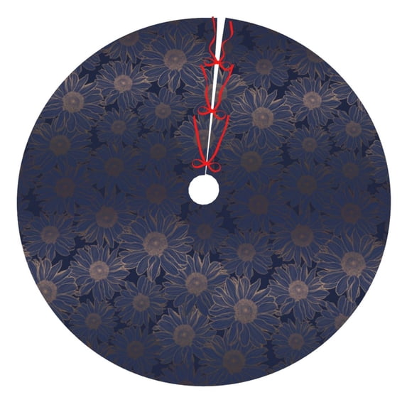 Rateoe Sunflowers Print Christmas Tree Skirt 48" for Xmas Holiday New Year Party Circle Tree Mat Ornaments Decoration