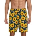 thumbnail image 1 of Rateoe Sunflowers Print Men's Lounge Shorts – Soft & Breathable Pajama Bottoms with Pockets, Elastic Waistband, Lightweight Sleepwear for Nightwear & Loungewear-4X-Large, 1 of 6