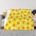 thumbnail image 1 of Rateoe Sunflowers2 Pattern Flannel Throw Blanket, Ultra-soft Blanket for Bed, Couch, Car, Hypoallergenic Anti-pilling blanket-40"x30"(Horizontal), 1 of 6
