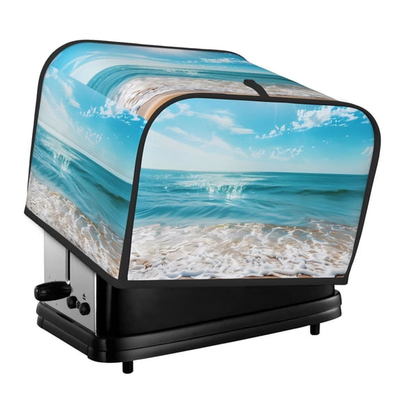 Rateoe Sunny Ocean Waves Pattern Toaster Covers 4 Slice Wide Slot,Bread Machine Cover,Bread Dust Cover & Fingerprint Protection,Appliance Covers