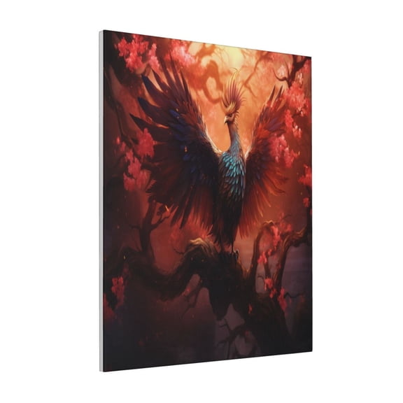 Rateoe Sunset Blossoms Phoenix Perch Pattern Decorative Picture – Unique Modern Wall Art, Ready-to-Hang Canvas Print for Home (Vertical)