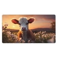 thumbnail image 1 of Rateoe Sunset Calf Flower Field Print Mouse Pad - Extended Large Gaming Mousepad,Non-Slip Stitched Edge,16x29.5 Inch, 1 of 8