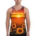 thumbnail image 1 of Rateoe Sunset Golden Sunflower Field Pattern Sleeveless Gym Shirt Muscle Tee Breathable Workout Shirt Slim-Fit Tank Quick Dry Fit Muscle Tank Top Bodybuilding Sleeveless T Shirt-4X-Large, 1 of 7