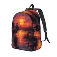 thumbnail image 1 of Rateoe Sunset River Western Cowboy Pattern Durable Canvas Backpack for Men & Women – Stylish & Lightweight – Adjustable Straps, Multiple Pockets – Fits 15-17 Inch LaptopsMedium, 1 of 5