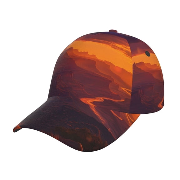 Rateoe Sunset Valley Western Cowboy Pattern Baseball Cap Outdoor Cap Mountain Dad Hat - Unstructured Soft Cotton Cap-Adjustable UV Protection Cap