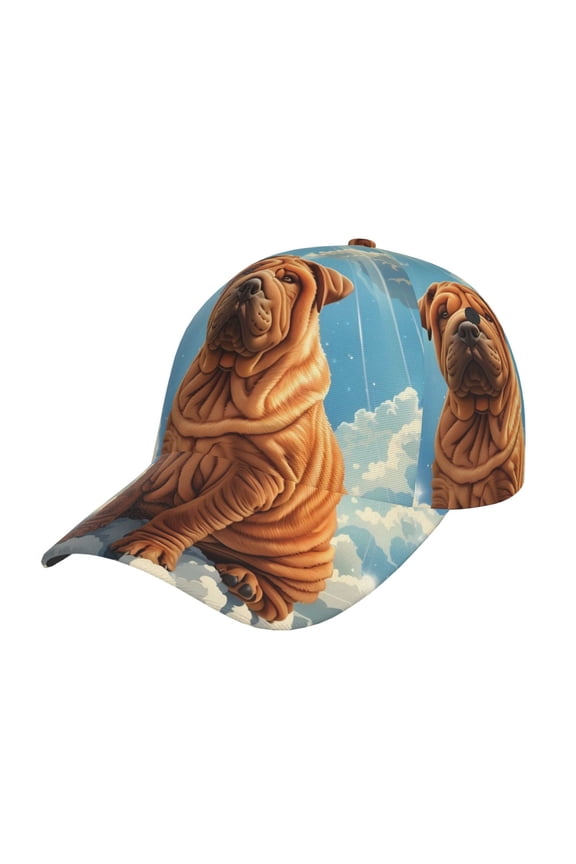 Sunshine Cloud Bulldog Pattern Mens Baseball Cap  Adjustable Curved Brim Hat, Soft Cotton Sports Cap for Outdoor, Casual, and Everyday Wear, Comfortable & Breathable