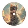 thumbnail image 1 of Rateoe Sunshine Cloud Kitten Pattern Christmas Tree Skirt with Ties , Christmas Tree Decorations, Farmhouse Christmas Decor Xmas Holiday Decorations-48", 1 of 6