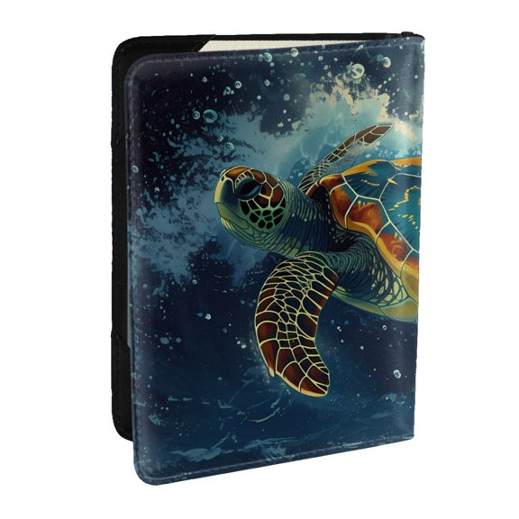 Rateoe Surfing Turtle Pattern Passport Holder Wallet Leather Mulit-purpose Travel Wallet Credit Cards Case ,Passport Cover for Women Men-6.5 in