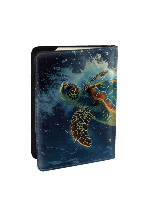 Surfing Turtle Pattern Passport Holder Wallet Leather Mulit-purpose Travel Wallet Credit Cards Case ,Passport Cover for Women Men-6.5 in
