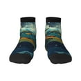 thumbnail image 1 of Rateoe Surfing Turtle Pattern Quarter Crew Socks,Toe Seamed Ankle Socks,Cotton Cushioned Breathable Athletic Crew Sports Socks, 1 of 7