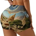 thumbnail image 1 of Rateoe Surreal Desert Eye Landscape Printed Power Workout Shorts for Women Tummy Control Squat Proof Ribbed Thick Seamless Scrunch Active Short-Medium, 1 of 8