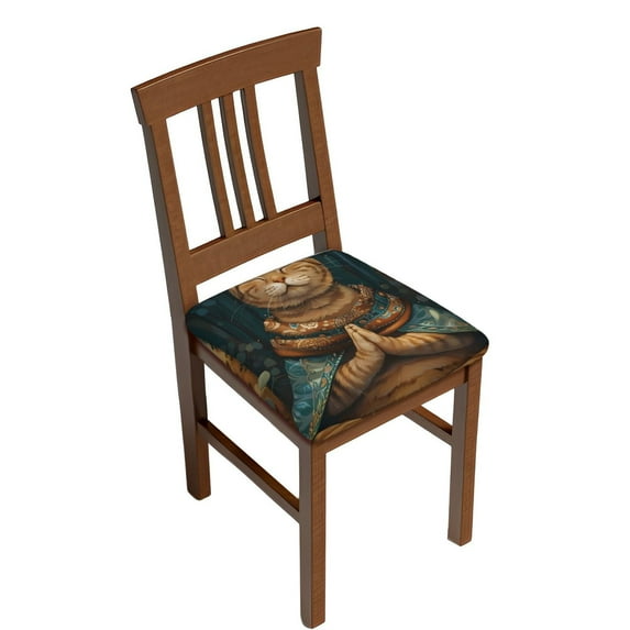 Rateoe Surreal Meditating Cat Pattern Square Couch Cushion Covers, Sofa Furniture Protector Slipcover with Bottom Tie rope, Soft Non-Slip Non-Wrinkle Non-Sticky-Four Pieces