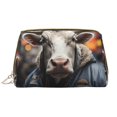 thumbnail image 1 of Rateoe Surrealist Cow for Travel Makeup Bag,Large Capacity Cosmetic Bags for Women,Waterproof Portable Pouch Open Flat Toiletry Bag Make up Organizer, 1 of 8