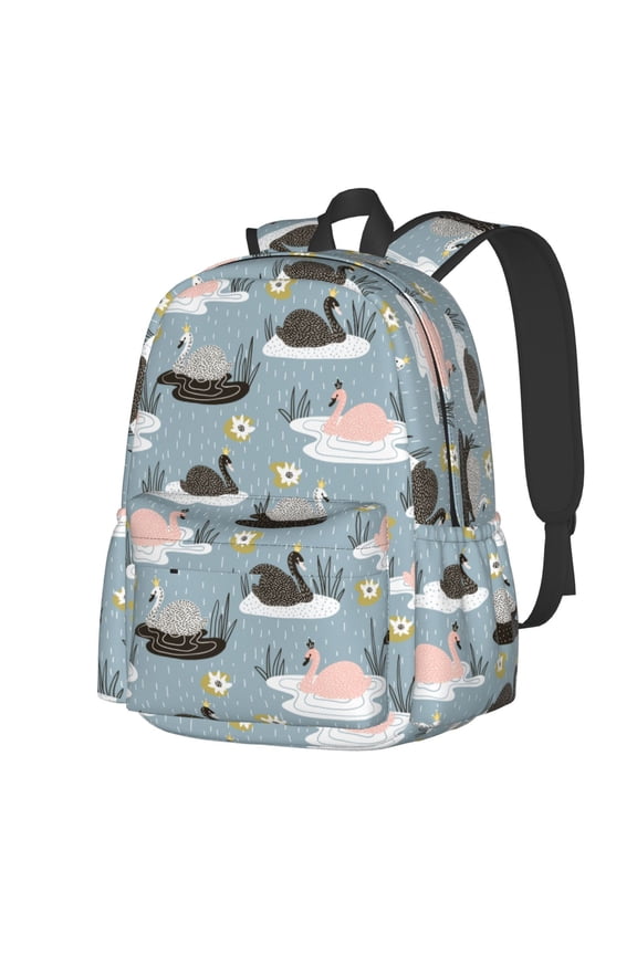 Swan Princess On Lake Pattern Student Backpack,Backpack for School,Lightweight Bag,Travel Backpack,Outdoor Backpack,Large Capacity Backpack