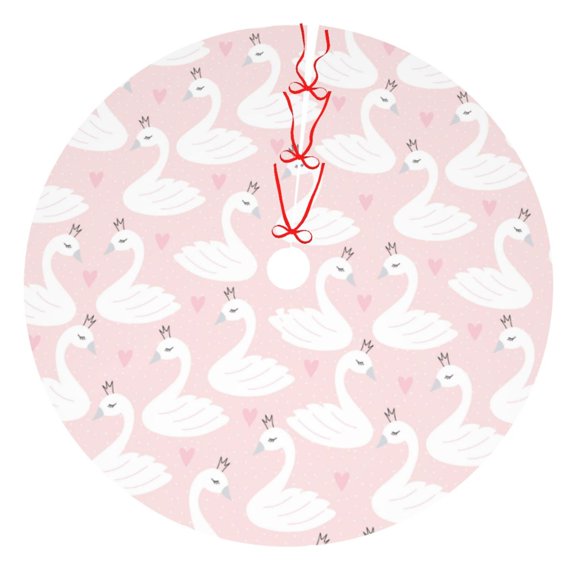 Rateoe Swan1 Print Christmas Tree Skirt 36" for Xmas Holiday New Year Party Circle Tree Mat Ornaments Decoration