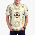 thumbnail image 1 of Rateoe Sweet Bee Pattern Men's Short Sleeve Polo Shirts, Golf Polo Shirts Short Sleeve Performance Moisture Wicking Dry-4X-Large, 1 of 6