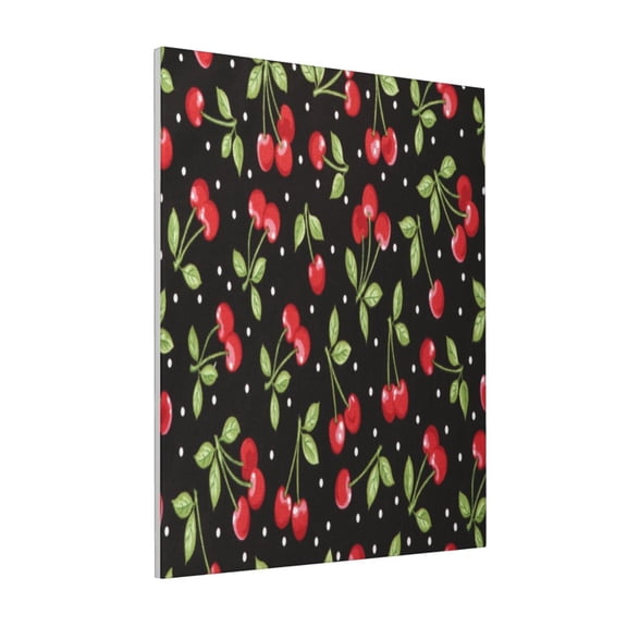 Rateoe Sweet Red Cherry Pattern Decorative Picture – Unique Modern Wall Art, Ready-to-Hang Canvas Print for Home (Vertical)