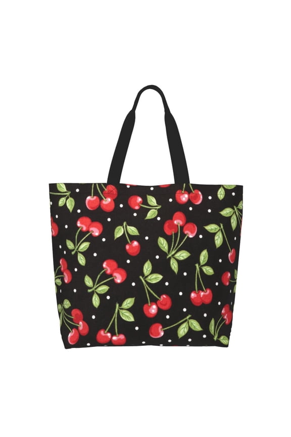 Sweet Red Cherry Tote Bag - Waterproof Lightweight Handbags Travel Shoulder Bag for Hiking Yoga Gym Swimming Travel Beach