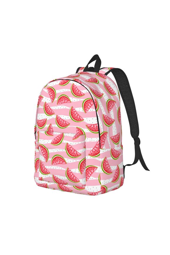 Sweet Watermelon Pattern Durable Canvas Backpack for Men & Women – Stylish & Lightweight – Adjustable Straps, Multiple Pockets – Fits 15-17 Inch LaptopsSmall