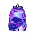 thumbnail image 1 of Rateoe Swirl Print Blue Purple1 Pattern Canvas College Laptop Backpack,Travel Daypack,Durable Rucksack Travel Notebook Bag School Backpack Book Bag for Men Women-Medium, 1 of 7