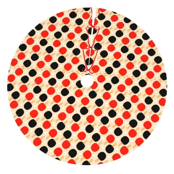 Rateoe Table Tennis Rackets Print Christmas Tree Skirt 30" for Xmas Holiday New Year Party Circle Tree Mat Ornaments Decoration