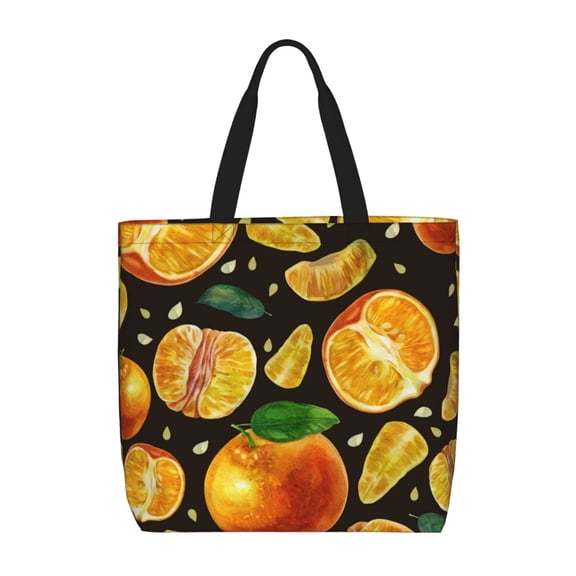 Rateoe Tangerine Print Lightweight Tote Bag for Women, Water-Resistant Shoulder Bag with Zipper, Spacious Casual Handbag for Work, School, Shopping