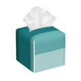 thumbnail image 1 of Rateoe Teal Color Pattern Tissue Box Cover, Modern Square Decorative Leather Facial Paper Case Organizer Holder Dispenser 5X5X5'', 1 of 7