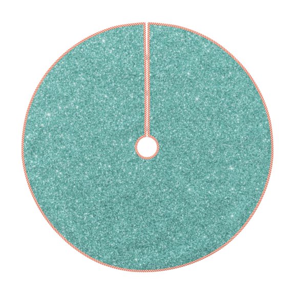 Rateoe Teal Green Glitter Pattern Christmas Tree Skirt with Ties , Christmas Tree Decorations, Farmhouse Christmas Decor Xmas Holiday Decorations-