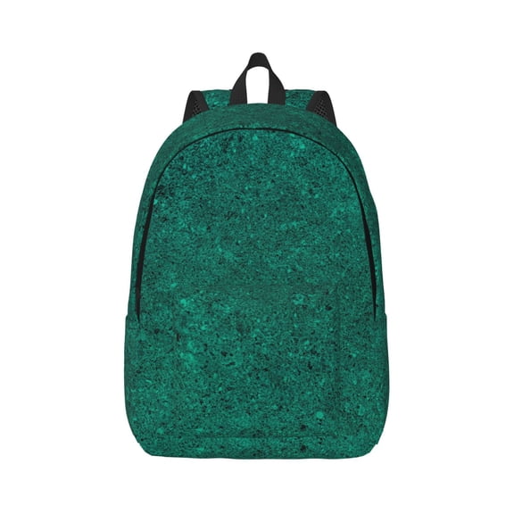 Rateoe Teal Marble Pattern Canvas College Laptop Backpack,Travel Daypack,Durable Rucksack Travel Notebook Bag School Backpack Book Bag for Men Women-Medium