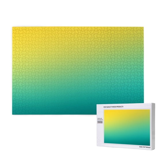 Rateoe Teal To Yellow Gradient Pattern Wooden Picture Puzzle ,1000 Piece Jigsaw Puzzle ,Family Fun Puzzle, Home Dcor Puzzle, Gift Puzzle(Horizontal style)