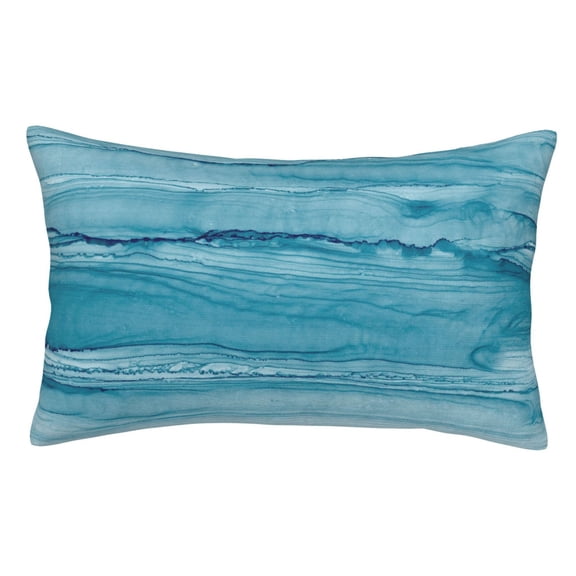 Rateoe Teal Turquoise Fluid Stripes Pattern Decorative Pillow Case,Throw Pillow Covers,Plush Pillow Cover,Soft Pillow Case,Velvet Pillow Case-16"x24"