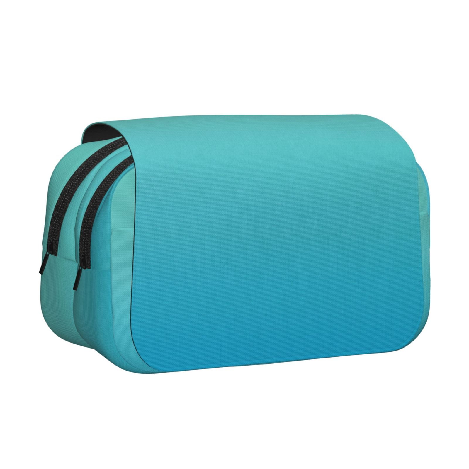 Rateoe Teal Turquoise Pattern Double Clamshell Pen Case, Storage Organizer with Two Zipper Compartments– Holds Up to 50 Pencils & Pens