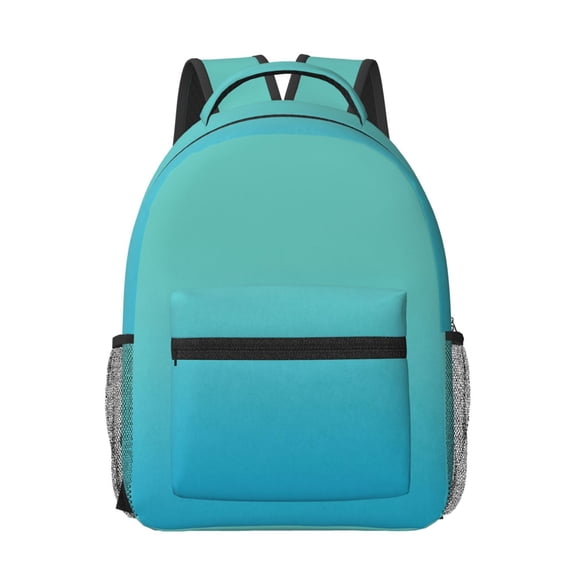 Rateoe Teal Turquoise Pattern Durable Student Backpack Laptop Bag- Ergonomic Design, Waterproof Twill Fabric - Ideal for School, Travel, and Outdoor Activities