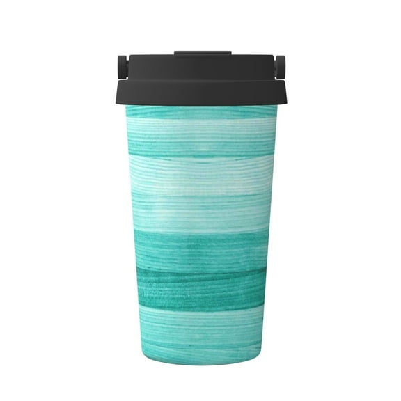 Rateoe Teal Turquoise Pattern Travel Coffee Mug Tumbler with Flip Lid | Reusable Insulated Stainless Steel Cold Brew Iced Coffee Cup Thermos